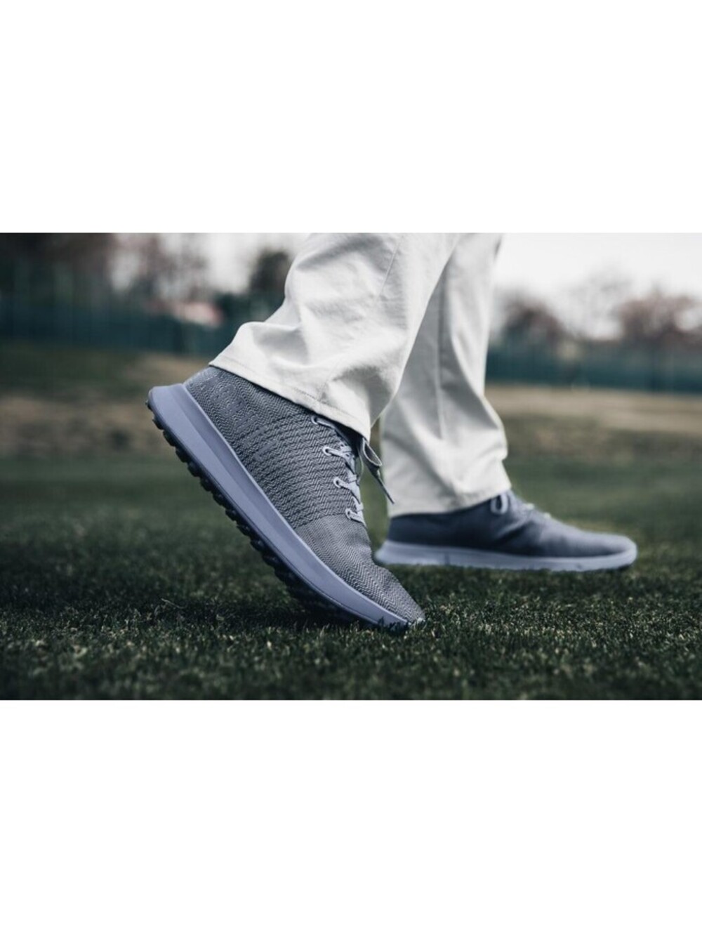 $179 NOBULL Matryx Woven Lace-Up Spikeless Golf Shoes Men 8.5 Women 10 Grey Blue